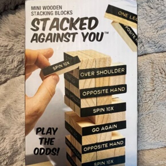 NWT Protocol STACKED AGAINST YOU Mini Wood Stacking Block Game - Picture 1 of 5